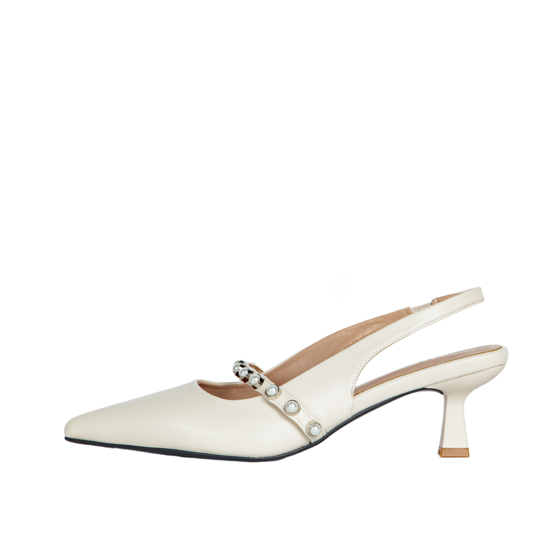 Sophia Slingback Pumps Ivory – Vaila Shoes